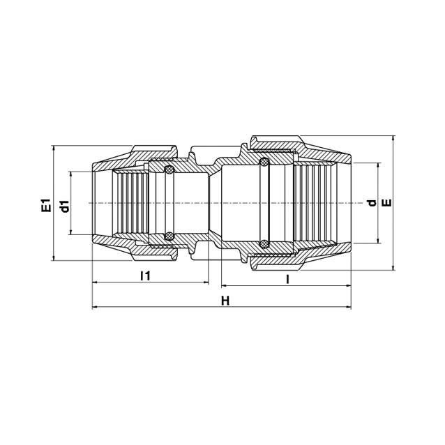 Serie 18 Kupplung reduziert Wasser 16 bar