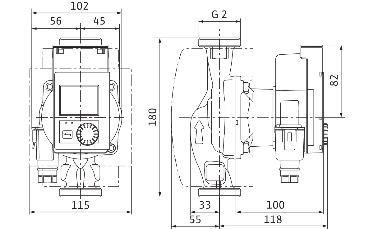 Stratos PICO plus, Gusseisen Pumpengehäuse, 2 Zoll (50 mm) Anschluss, PN 10, IPX4D Schutzart