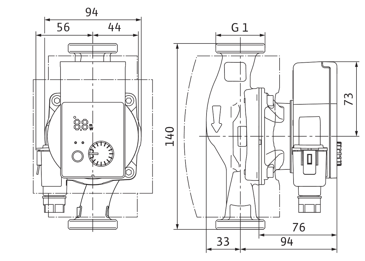 Yonos PICO-Z 15/0,5-4 140, G 1 (PN 10), G 1 (PN 10), 15 W, 20 W