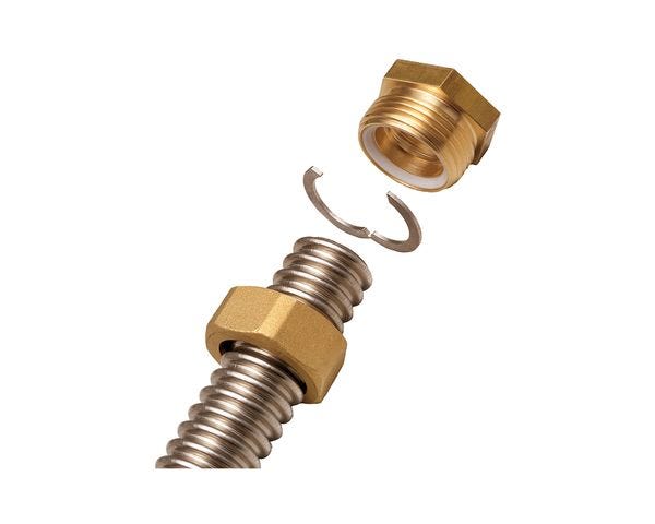 FL FixLock Verschraubungsset für Wellrohr, IG, werkzeuglose wiederverwendbare Schnellverschraubung aus Messing für Solar und Heizung