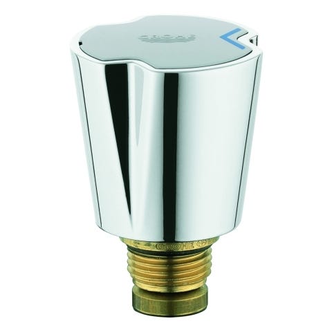 GROHE Oberteil 11090, DN 15, Metallgriff, wärmeisoliert, verschraubbar, Markierung blau/rot, chrom