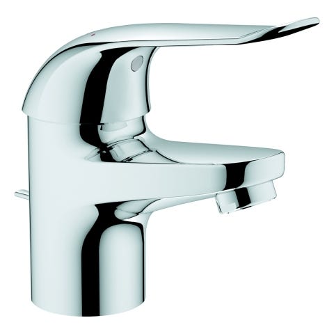 GROHE Einhand-Waschtischbatterie Euroeco Special 32763, Einlochmontage, Zugstangen-Ablaufgarnitur 1 1/4'', 35 mm Keramikkartusche, Hebellänge 120 mm, chrom