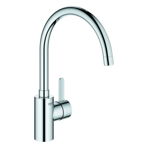 GROHE Einhand-Waschtischbatterie Eurosmart Cosmopolitan 32843_2, hoher Auslauf, Einlochmontage, getrennte innenliegende Wasserwege – kein Kontakt mit Blei oder Nickel, chrom