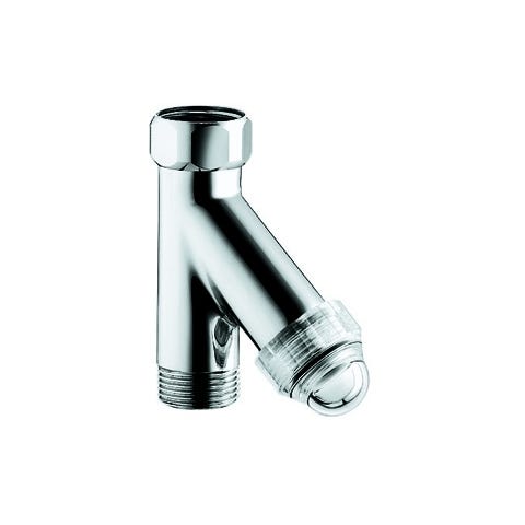 GROHE Original WAS Schrägfilter 41275, DN 20, für Wassertemperaturen bis +80°C, Klarsichtkappe, Maschenweite 315 µm, Filtereinsatz aus Edelstahl, chrom