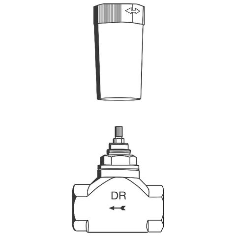 GROHE Unterputz-Ventil 29805, DN 25, vormontiertes Oberteil 1'', kurze Spindel, Gewindeanschluss 1''