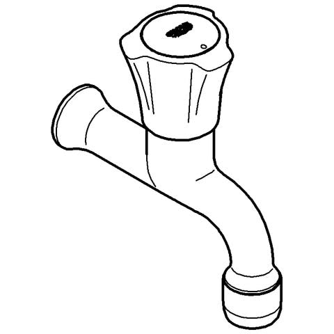 GROHE Auslaufventil Costa 30098_1, Wandmontage, Markierung blau, chrom