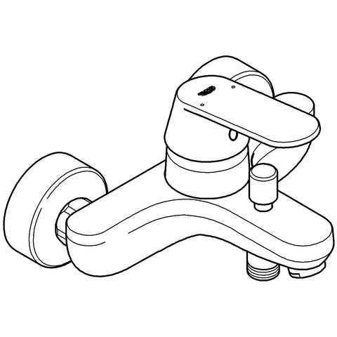 GROHE Einhand-Wannenbatterie Eurosmart Cosmopolitan 32831, Wandmontage, eigensicher, chrom