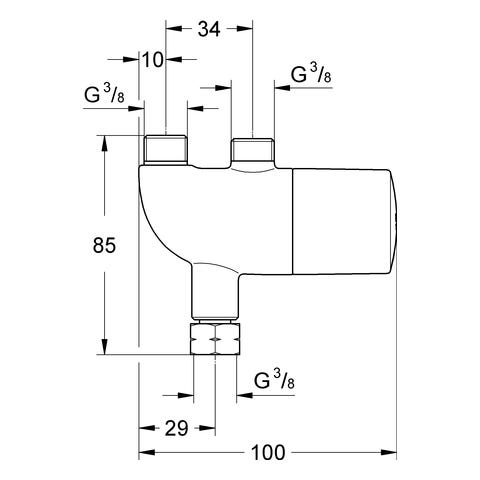 GROHE Thermischer Verbrühschutz/Untertischthermostat Grohtherm Micro 34487, chrom