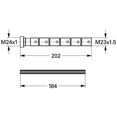 GROHE Verlängerungsset 45203, 200 mm, für UP-Ventile, 1/2'', 3/4'', 1'', chrom