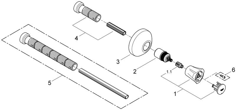 GROHE Unterputz-Ventil Oberbau Costa, Einbauteil, Metallgriff, Chrom