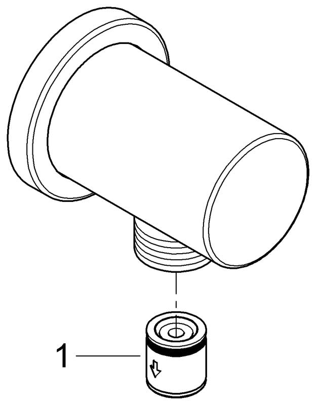 GROHE Wandanschlussbogen Rainshower 27057, Außengewinde, eigensicher, mit runder Rosette, chrom