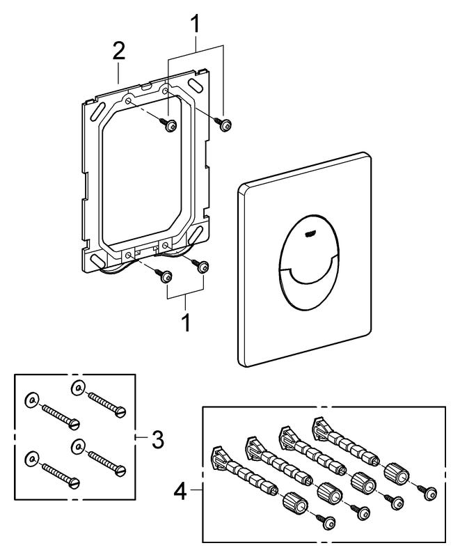 GROHE WC-Betätigung Skate Air, 2-Mengen- und Start & Stopp-Betätigung, 156 x 197 mm, pneumatische Betätigung