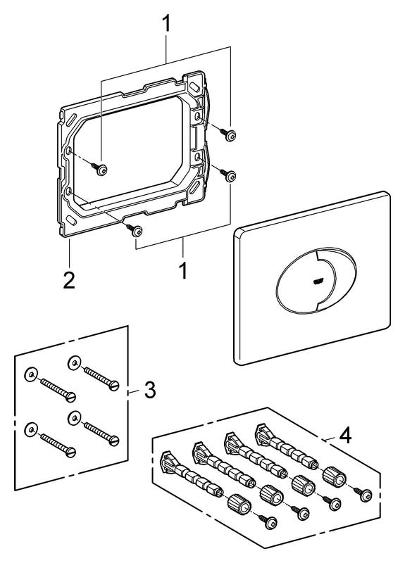 GROHE WC-Betätigung Skate Air, 2-Mengen- und Start & Stopp-Betätigung, 156 x 197 mm, pneumatische Betätigung