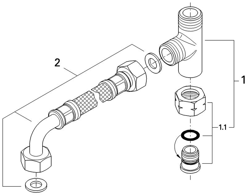GROHE Anschluss-Set 47533, für Grohtherm Micro, chrom