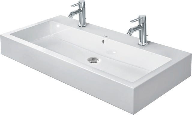 DU Waschtisch Vero mit Überlauf und Hahnlochblende, weiß