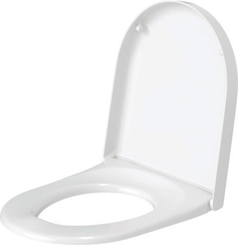 Duravit Starck 3 WC-Sitz, D-förmig, weiß glänzend, Duroplast, Edelstahl-Scharnier