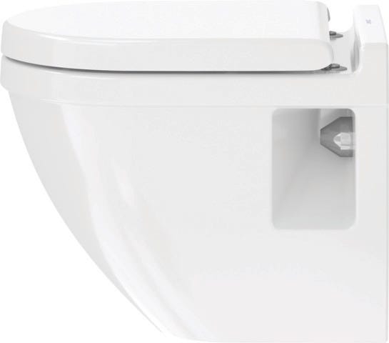 Duravit Starck 3 WC-Sitz, D-förmig, weiß glänzend, Duroplast, Edelstahl-Scharnier