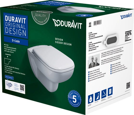 DU WWC-Set D-Code, rimless, TS,weiß, inkl.WC-Sitz m.Absenkautomatik