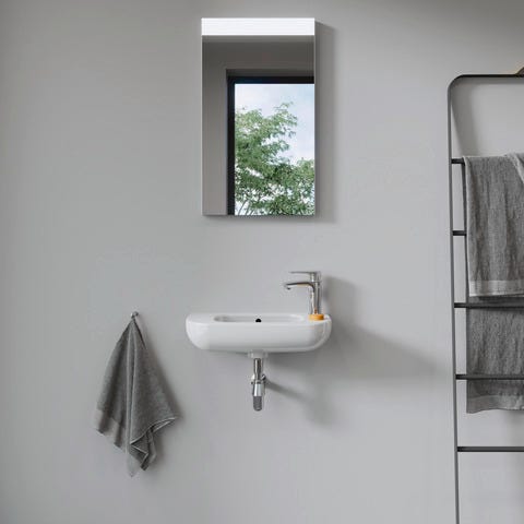 Duravit D-Code Handwaschbecken, weiß, Rechteckig, 1 Waschplatz, mit Überlauf, 500 mm, hängend
