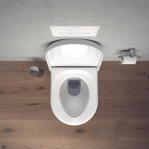 Duravit Starck 3 WC-Sitz, D-förmig, weiß glänzend, Duroplast, Edelstahl-Scharnier