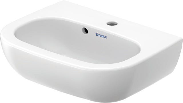 DU Handwaschbecken D-Code 450 mm mit ÜL, mit HLB, 1 HL, weiß
