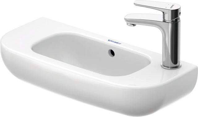 Duravit D-Code Handwaschbecken, weiß, Rechteckig, 1 Waschplatz, mit Überlauf, 500 mm, hängend