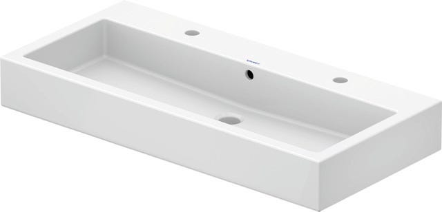 DU Waschtisch Vero mit Überlauf und Hahnlochblende, weiß