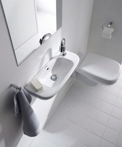 Duravit D-Code Handwaschbecken, weiß, Rechteckig, 1 Waschplatz, mit Überlauf, 500 mm, hängend