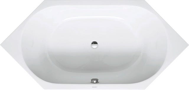 DU D-Code Badew. 6Eck 1900x900 Einbau Rückenschr.2 L/R, Weiß