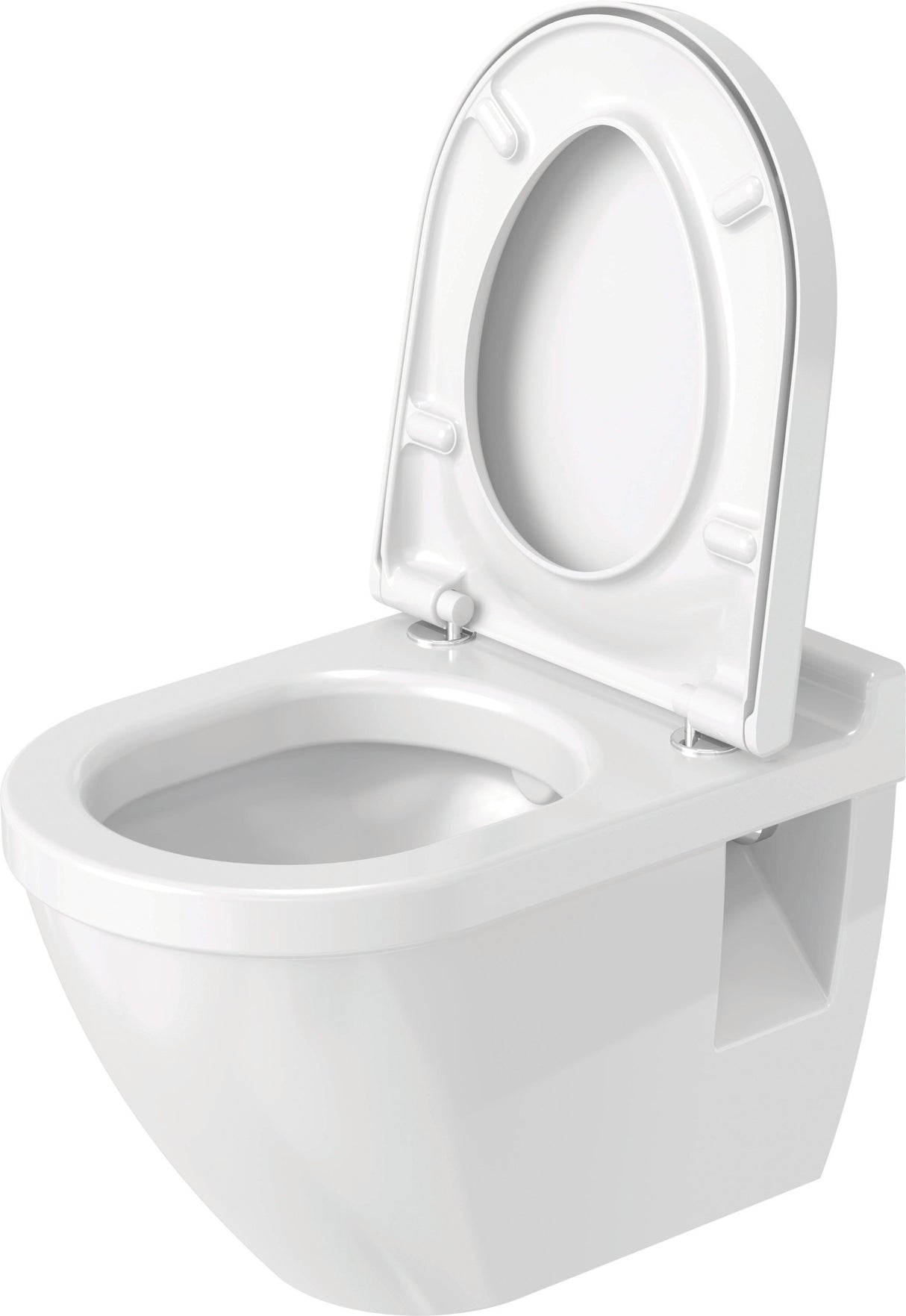 Duravit Starck 3 WC-Sitz, D-förmig, weiß glänzend, Duroplast, Edelstahl-Scharnier