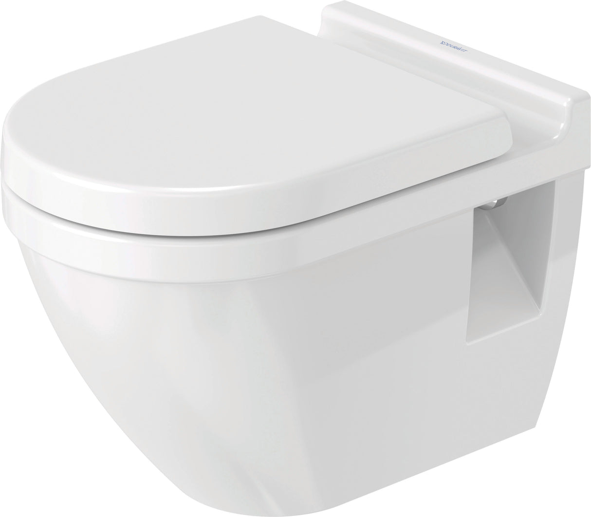 Duravit Starck 3 WC-Set wandhängend, weiß Hochglanz, Tiefspüler, mit WC-Sitz und Absenkautomatik