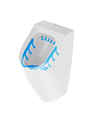 DU Urinal ME by Starck, Zulauf v.hinten rimless, ohne Fliege, weiß