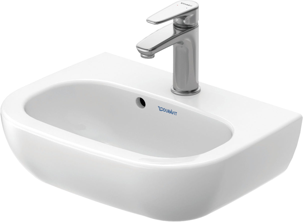 DU Handwaschbecken D-Code 450 mm mit ÜL, mit HLB, 1 HL, weiß