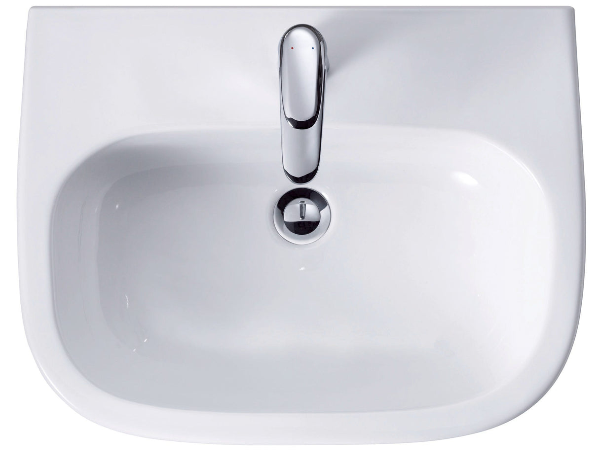 Duravit D-Code Waschtisch, weiß, Keramik, hängend, 1 Waschplatz, mit Überlauf