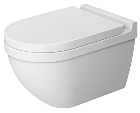 Duravit Starck 3 WC-Sitz, D-förmig, weiß glänzend, Duroplast, Edelstahl-Scharnier