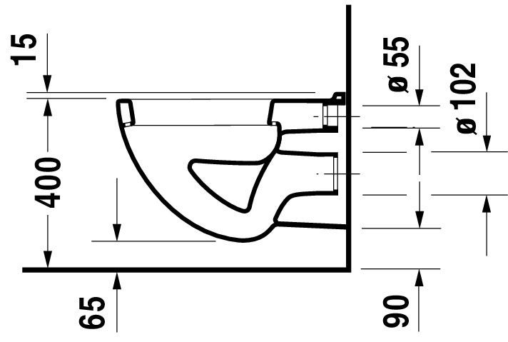 DU Wand-WC D-Code 540 mm Flachspüler, weiß