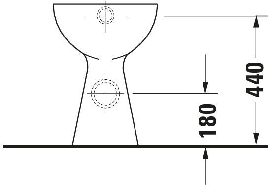 DU Stand-WC Design Classics Sudan 465 mm + 100 mm, Abg.waagrecht, weiß