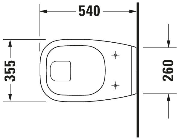 DU Wand-WC D-Code 540 mm Flachspüler, weiß