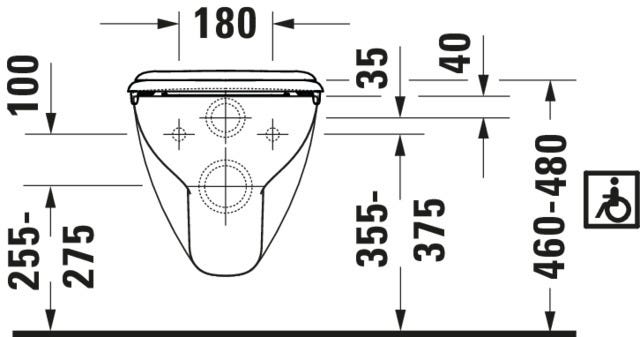 DU Wand-WC D-Code Vital 700 mm Tiefspüler, barrierefrei, weiß