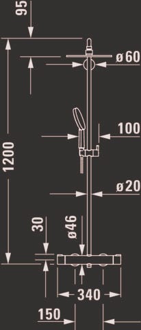 DU C.1 Duschsystem Brausethemostat Thermostatkartusche, Chrom HG