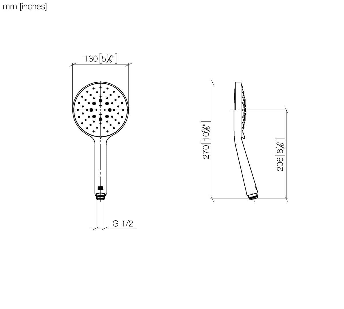 DO Handbrause SERIENNEUTRAL mit Antikalk-System und Anschluss 1/2"