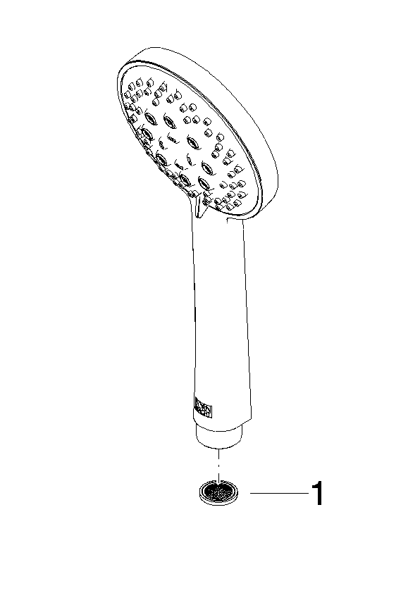 DO Handbrause SERIENNEUTRAL mit Antikalk-System und Anschluss 1/2"