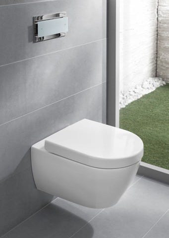 Villeroy & Boch WC-Sitz Subway 2.0 9M68S1, 375 x 459 x 60 mm, Oval, mit Absenkautomatik (SoftClosing), mit abnehmbaren Sitz (QuickRelease), Weiß Alpin