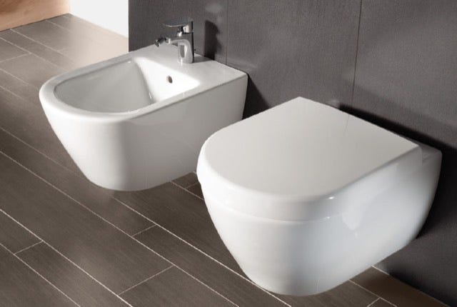 Villeroy & Boch Bidet Subway 2.0 540000, 565 x 375 x 280 mm, Oval, wandhängend, Weiß Alpin