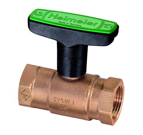 IMI HEIMEIER Trinkwasserkugelhahn Globo D Innengewinde, Bronze, Dichtung EPDM, Volldurchgang, gerade, Handgriff, 2-teilig