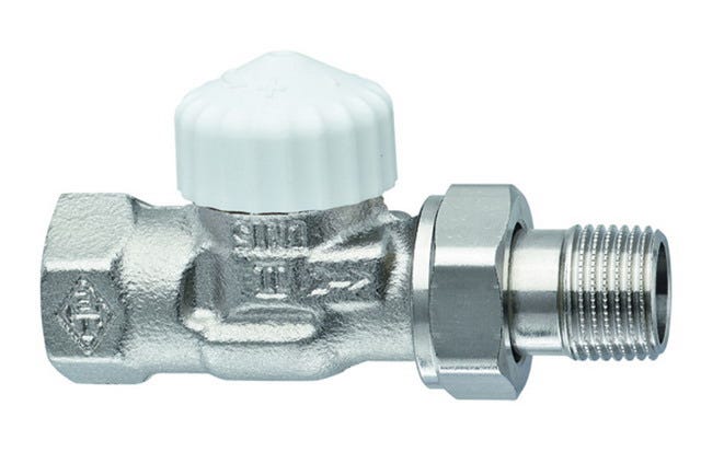 IMI HEIMEIER Thermostat-Ventilunterteil V-exact II, Thermostat-Ventilunterteil mit Voreinstellung, Bronzegehäuse vernickelt, thermostatisch ohne Knopf, für Zweirohrsystem