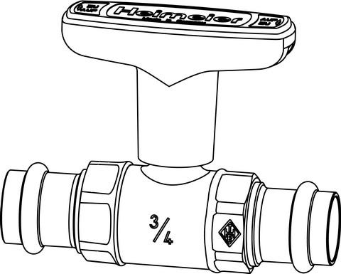 IMI HEIMEIER Heizungskugelhahn Globo H Viega Pressanschluss, Bronze Gehäuse, DN 15-32, Handgriffbedienung