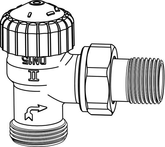 IMI HEIMEIER Thermostat-Ventilunterteil V-exact II, Eckform, DN 15,Außengewinde G3/4