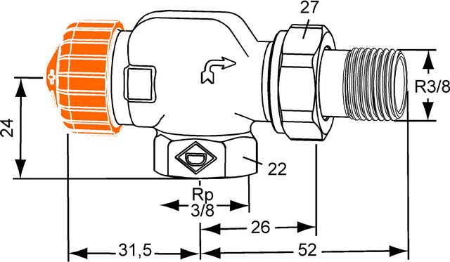 IMI HEIMEIER Thermostat-Ventilunterteil Eclipse