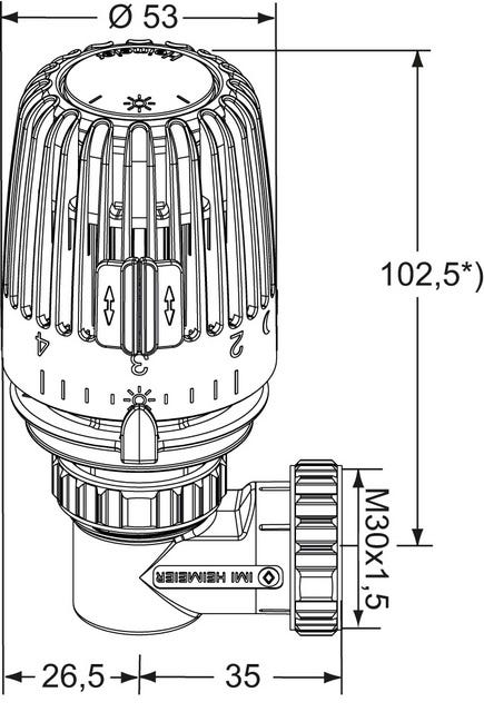 IMI HEIMEIER Thermostat-Kopf Set WK Winkelform, für Ventilheizkörper mit M 30 x 1,5